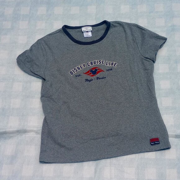 Vintage Disney Cruise Line Embroidered Micky Mouse Tee-Shirt 1998 Womans XL - Picture 1 of 9